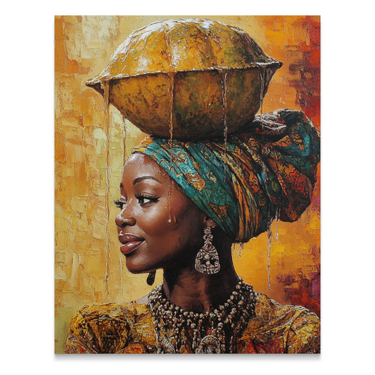 Traditional African Woman Portrait Canvas Wall Art product