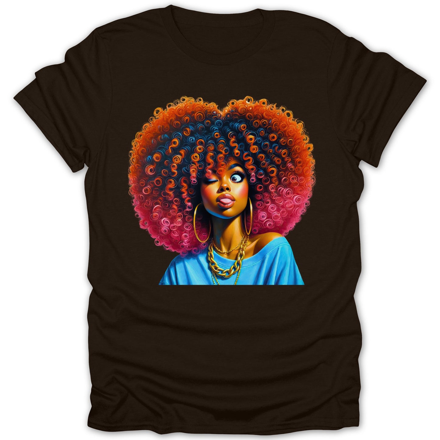Afro Hair Art with Colorful Curls Graphic T-shirt product type