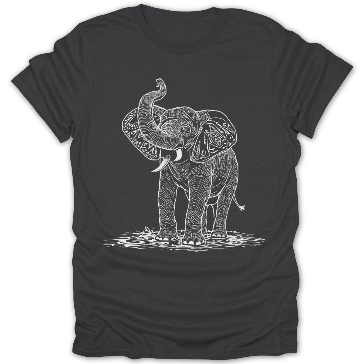 Ornate Elephant Line Art Tee - Zion Threadz