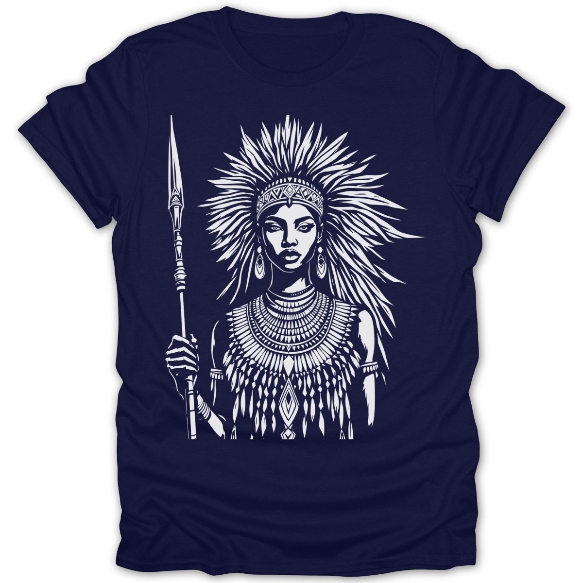 Tribal Warrior Woman With Spear Tee - Zion Threadz