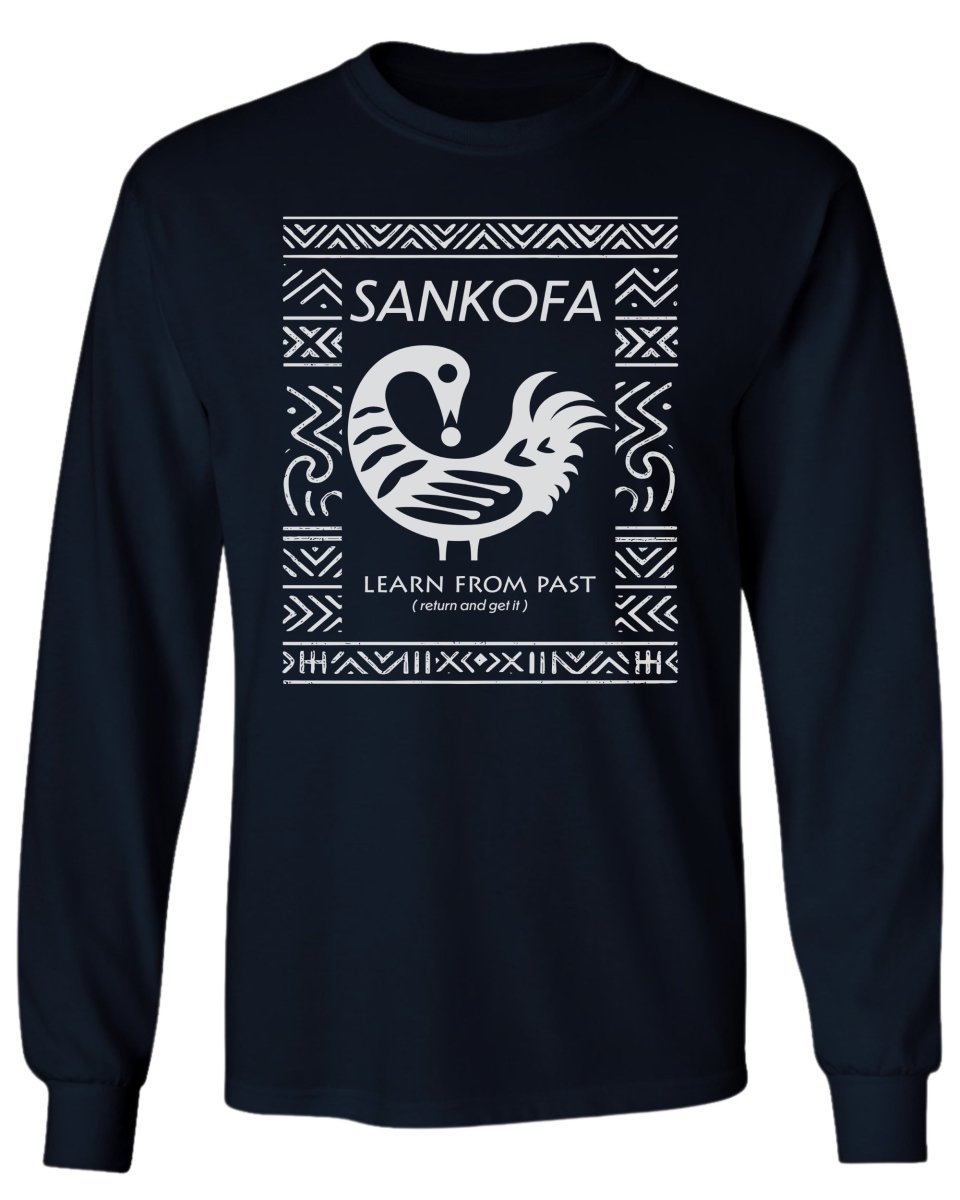 Sankofa Adinkra Pattern Long Sleeve Tee - Zion Threadz