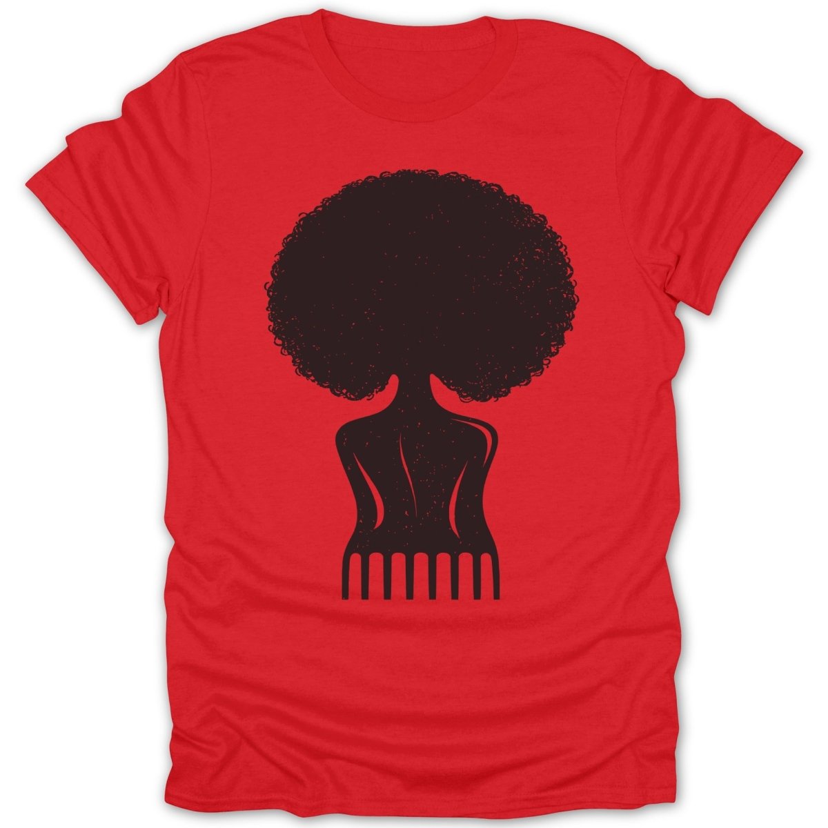 Afro Pick Girl Silhouette Tee - Zion Threadz