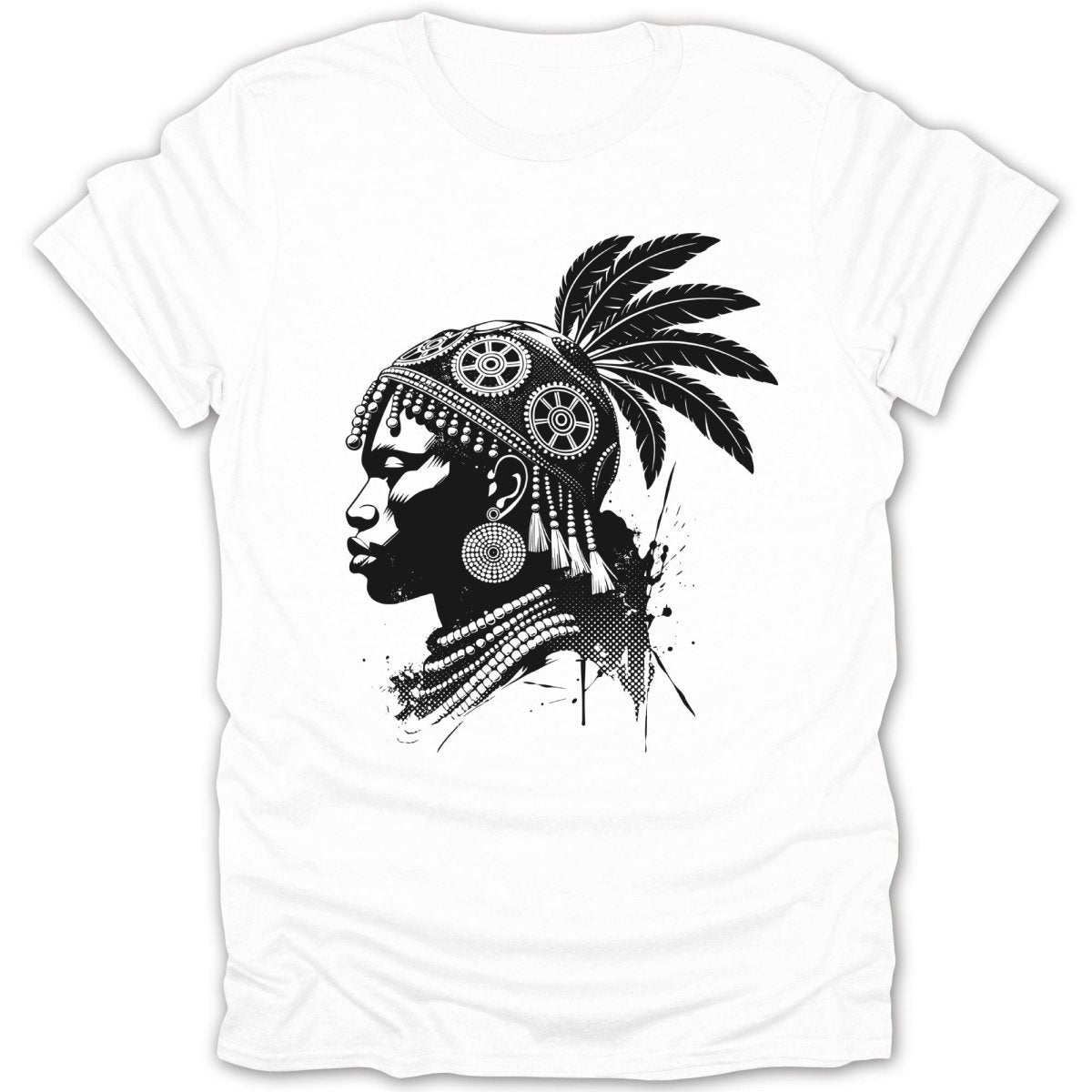 African Warrior Profile Headdress Tee - Zion Threadz