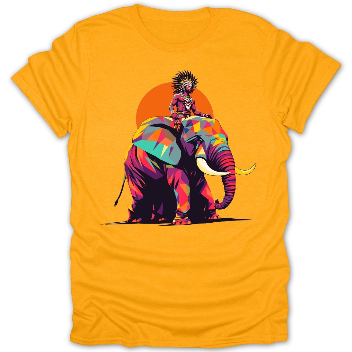 Colorful Elephant And Warrior Tee - Zion Threadz