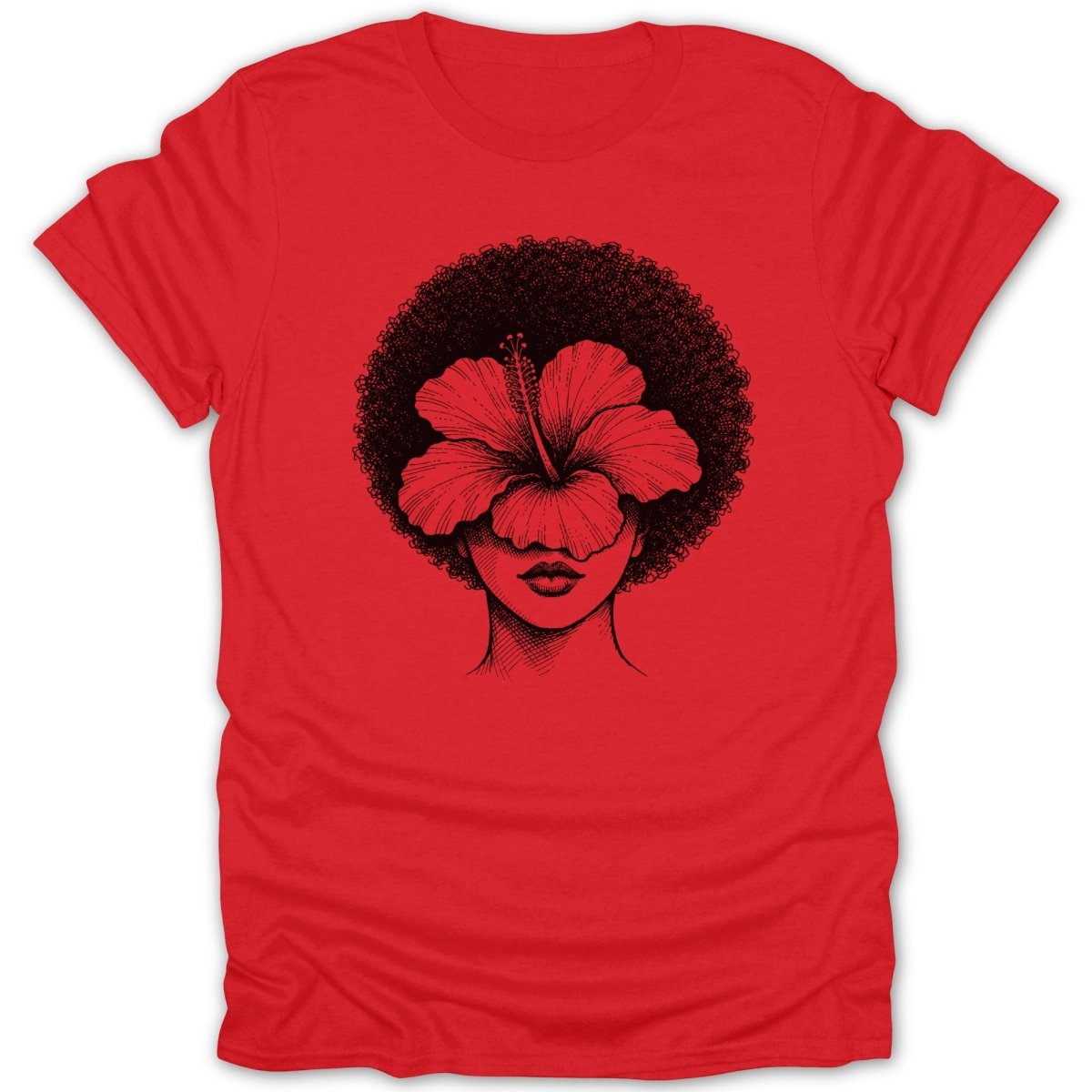 Afro Woman Hibiscus Tee - Zion Threadz