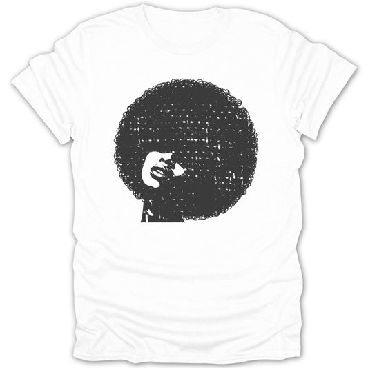 Afro Woman Retro Distressed Tee - Zion Threadz