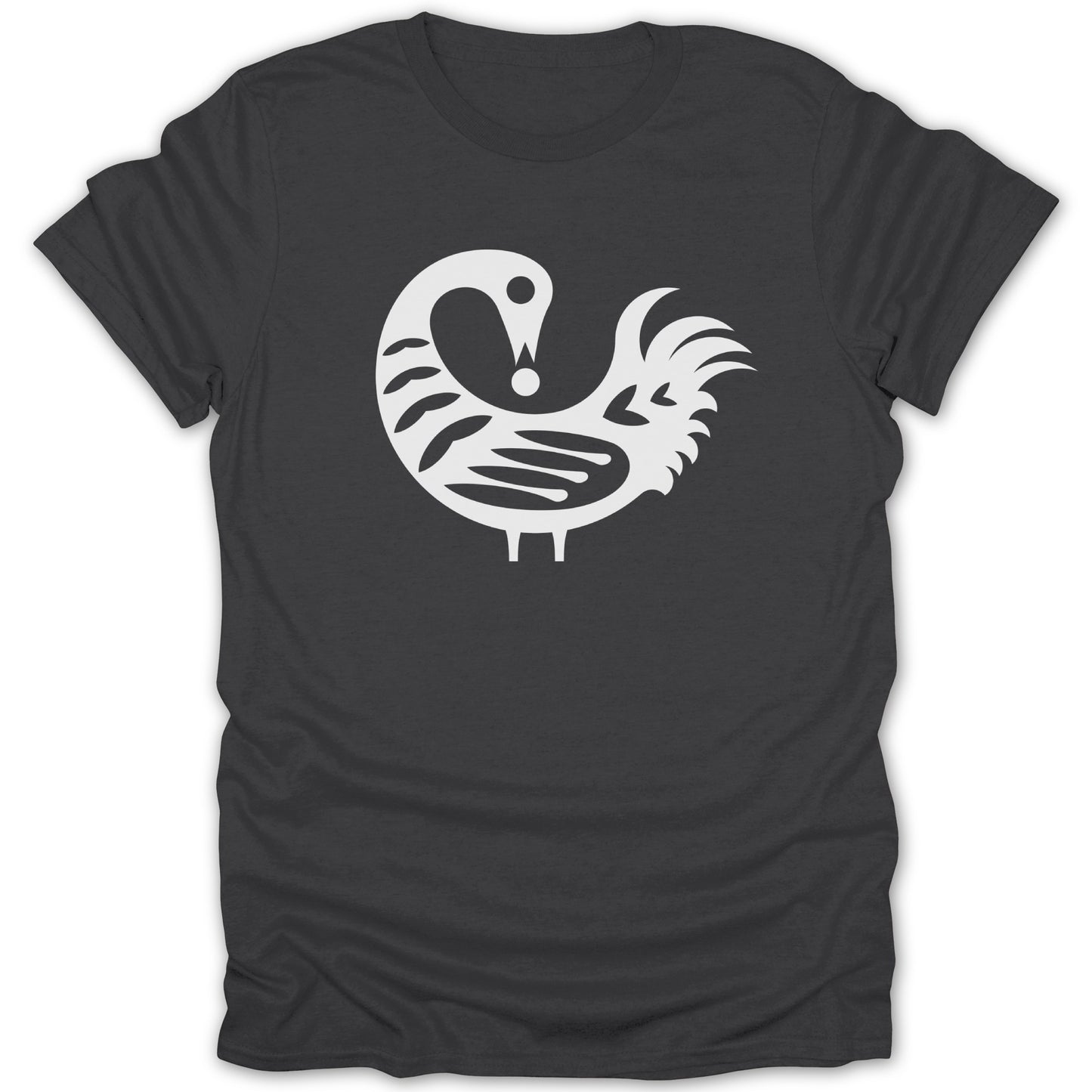 Unique Black Tee Featuring Abstract Bird Design