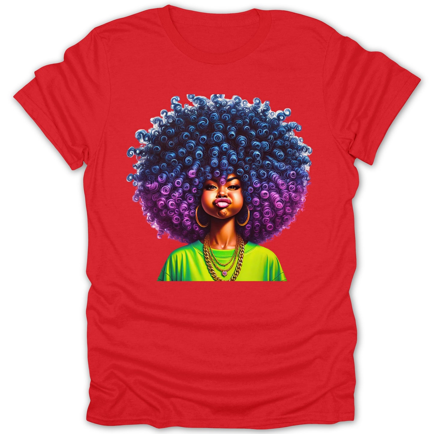 Bold Vibrant Artistic Afro Lady T-Shirt product type