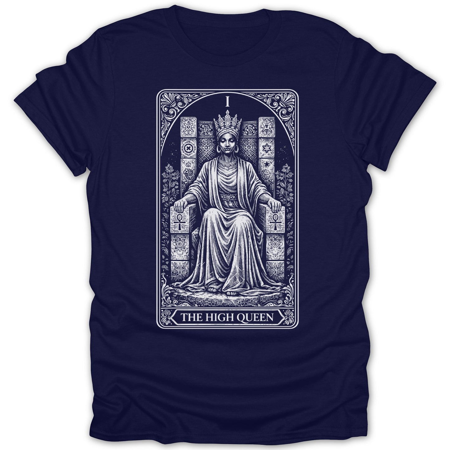 The High Queen Elegant Tarot Design T-Shirt