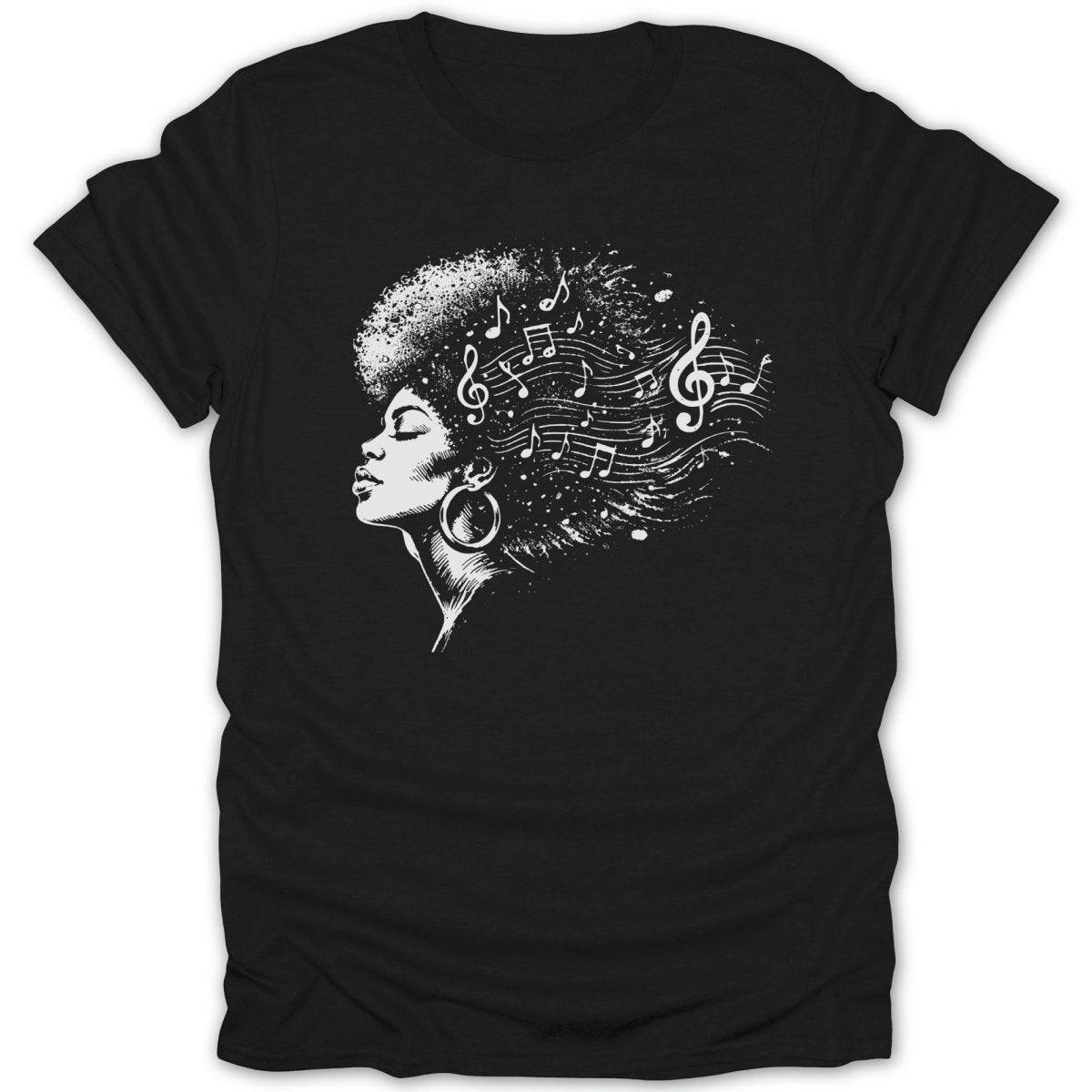 Afro Girl Music Notes Tee - Zion Threadz