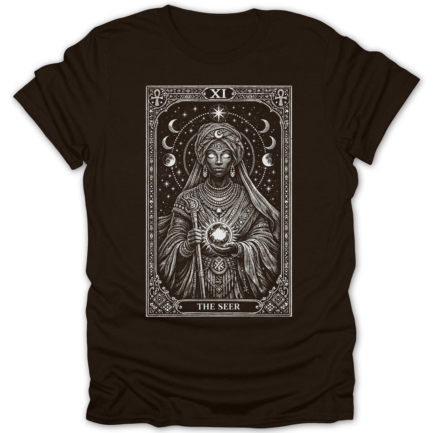 The Seer XI Mystic Priestess Celestial Tarot Card t-shirt product type