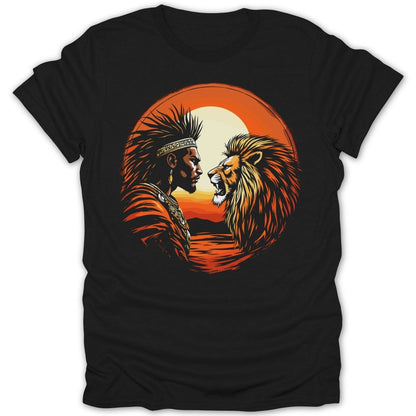 Warrior Lion Stare Sunset Tee - Zion Threadz