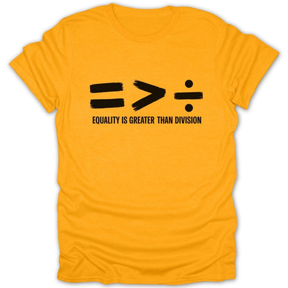 Equality Greater Than Division BW Tee - Zion Threadz