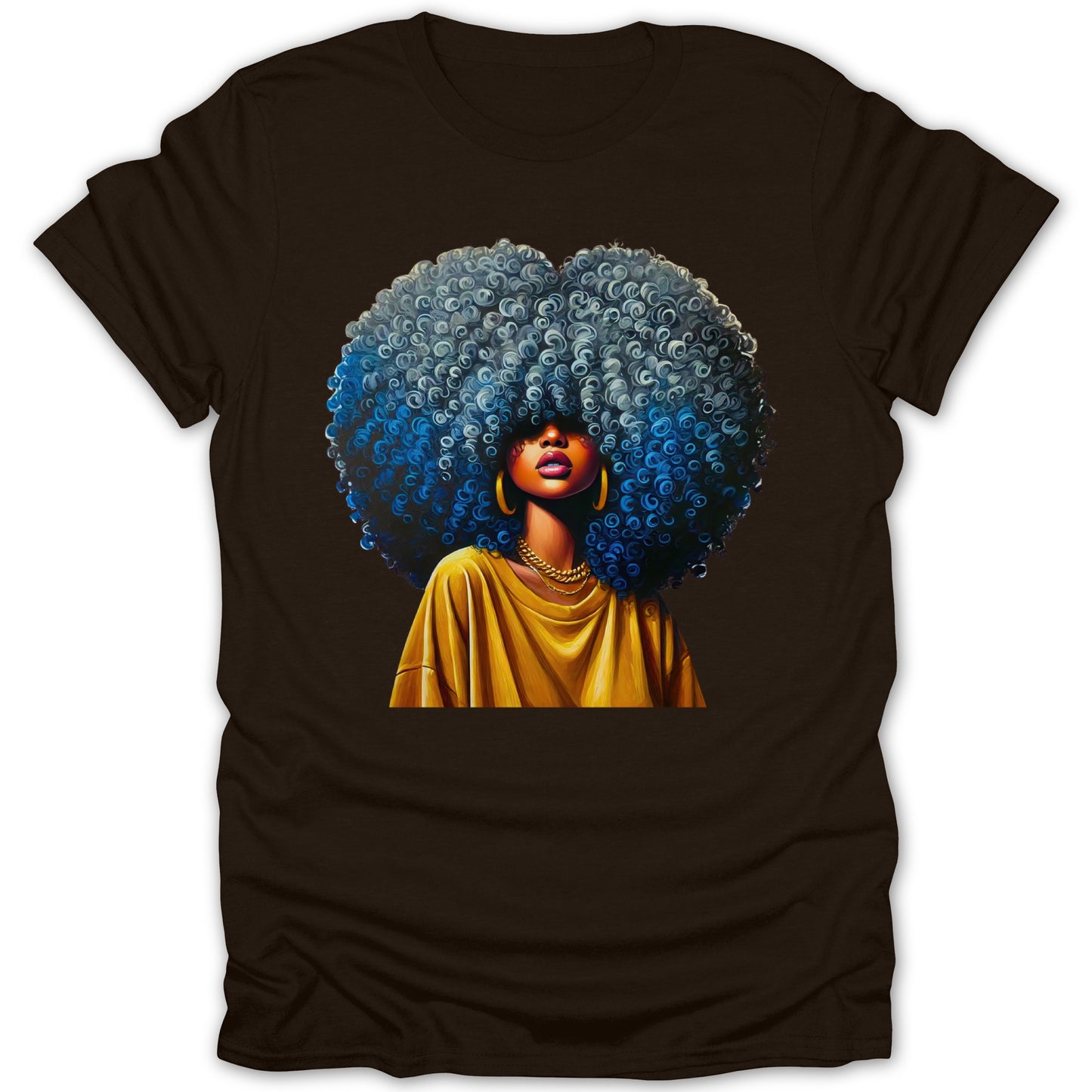 Afrofuturistic Blue Hair Art Design Printed T-shirt product