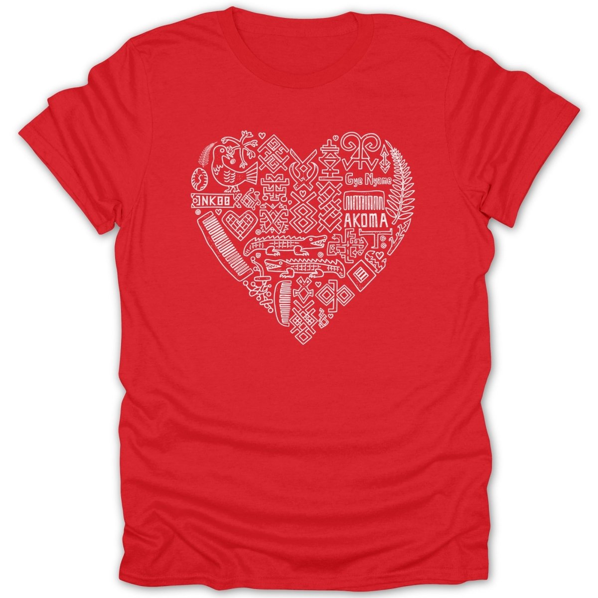 Adinkra Symbols Heart Tee - Zion Threadz