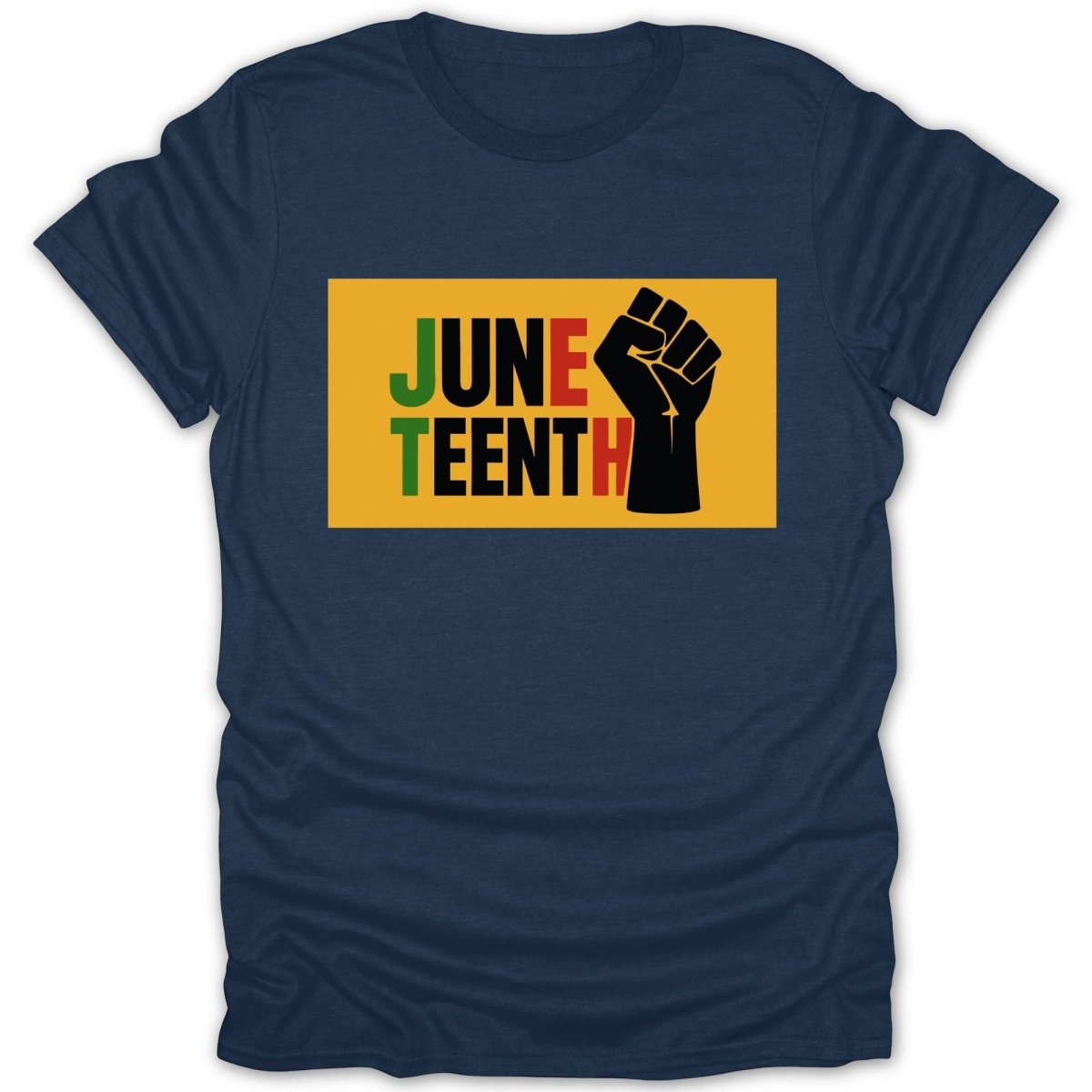 Juneteenth Gold Banner Fist Tee - Zion Threadz