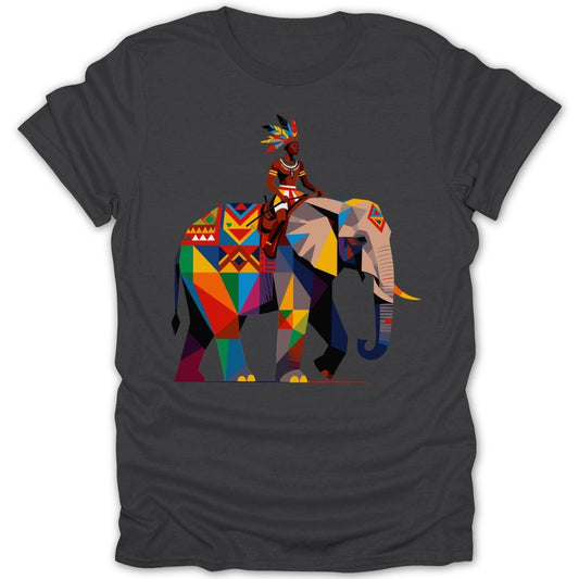 Colorful Tribal Elephant With Rider Tee - Zion Threadz