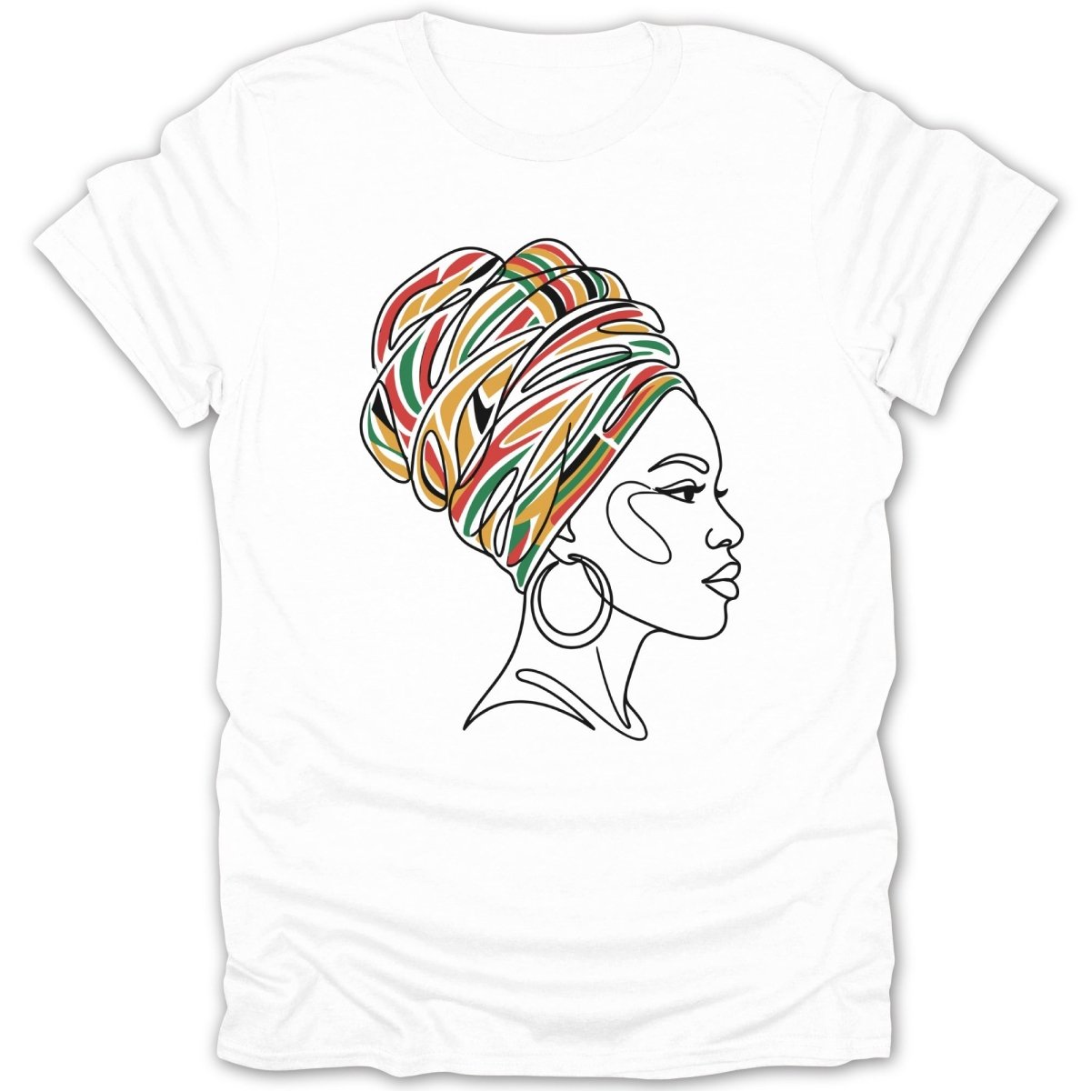 African Queen Abstract Head Wrap Tee - Zion Threadz