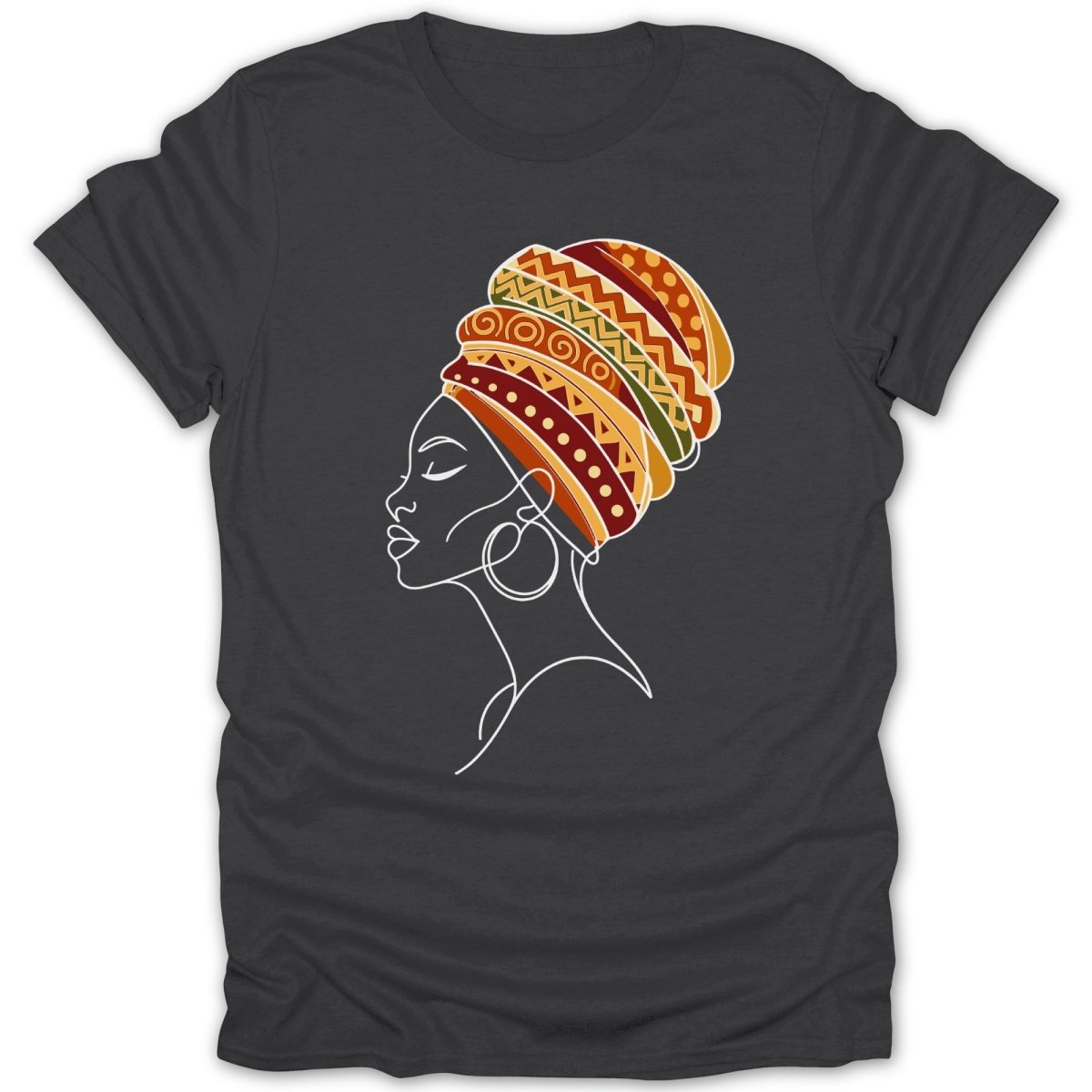 African Queen Colorful Head Wrap Tee - Zion Threadz