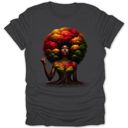Afro Tree Art Graphic Tee Shirt product type