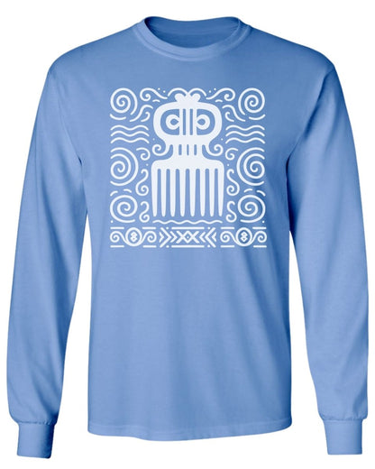 Adinkra Comb Pattern Long Sleeve Tee - Zion Threadz