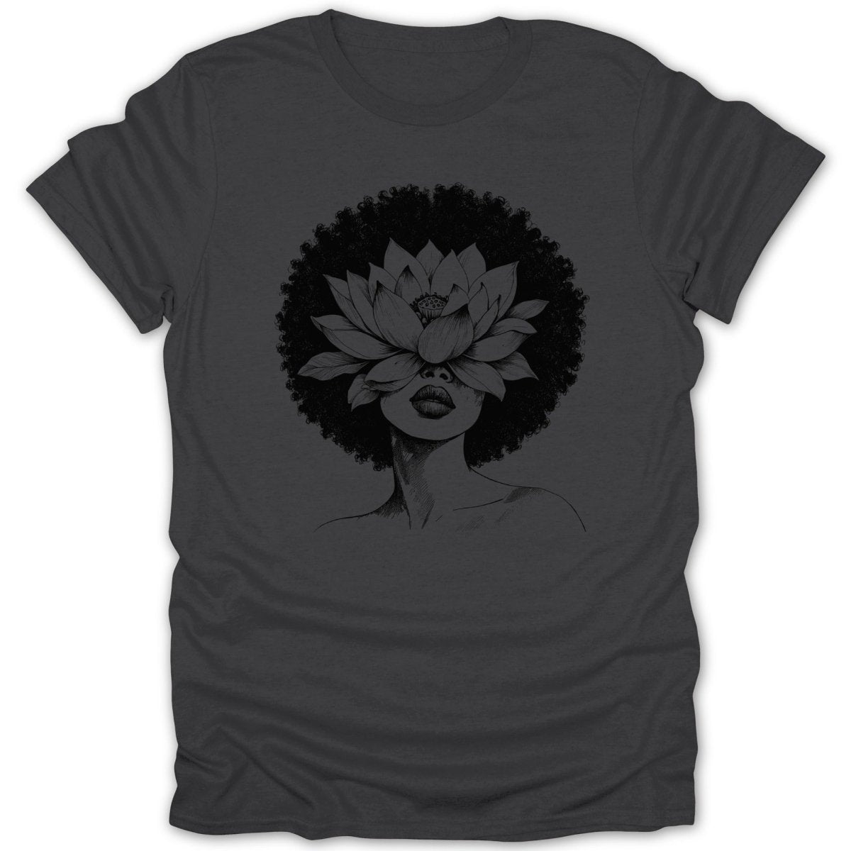 Afro Woman Lotus Flower Tee - Zion Threadz