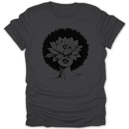 Afro Woman Lotus Flower Tee - Zion Threadz
