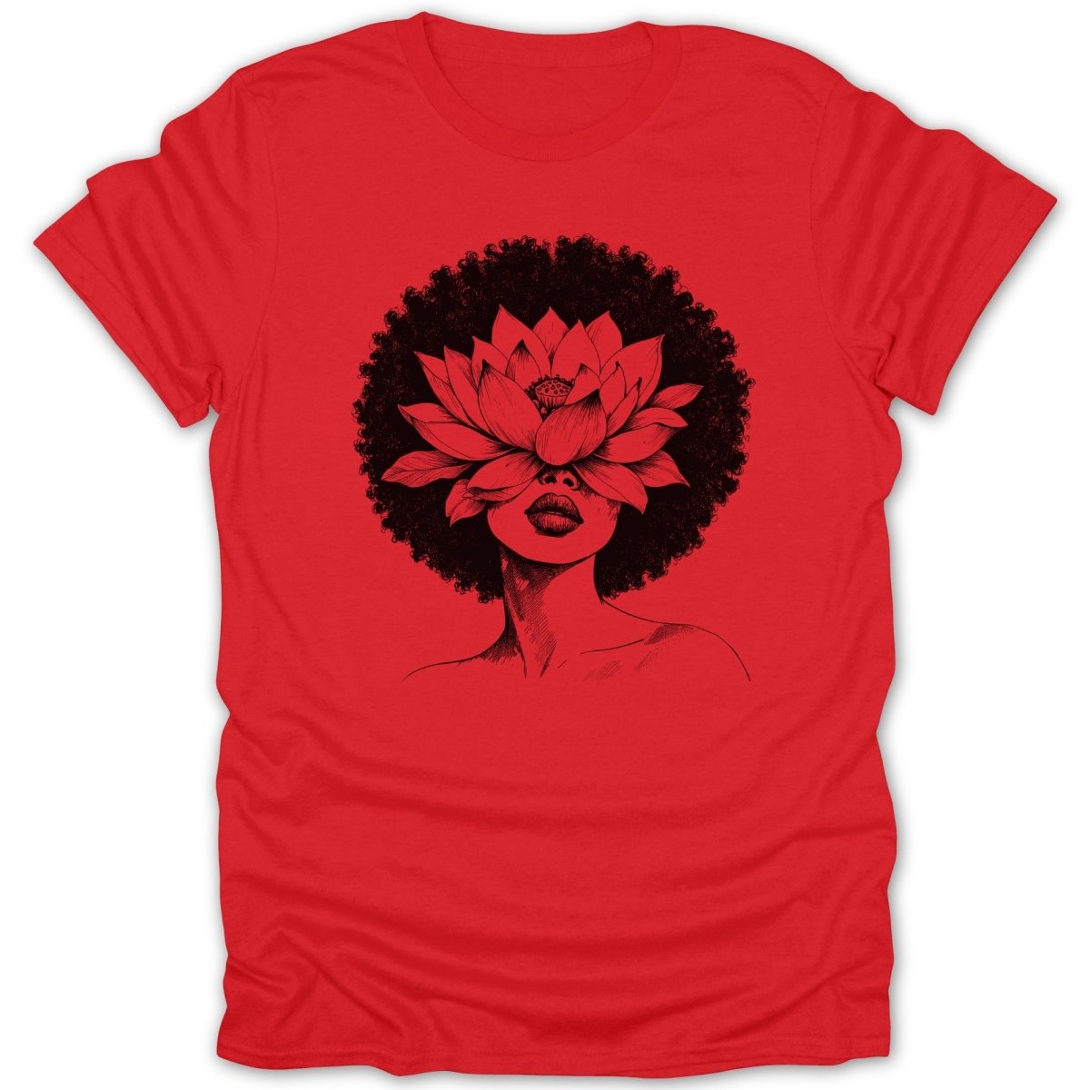 Afro Woman Lotus Flower Tee - Zion Threadz