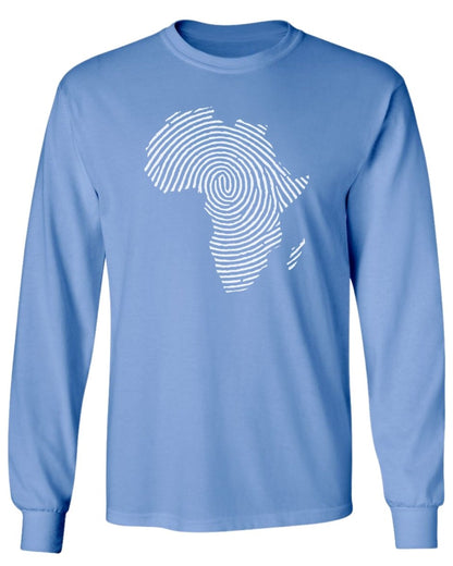 Africa Fingerprint BW Long Sleeve Tee - Zion Threadz