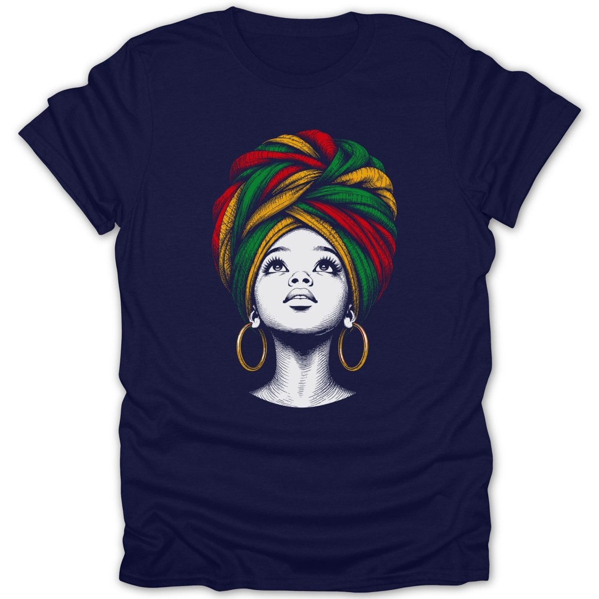 Juneteenth Afro Girl Headwrap Tee - Zion Threadz
