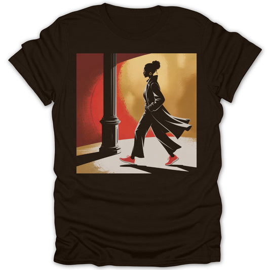 Elegant Silhouette with Vibrant Background Shirt product