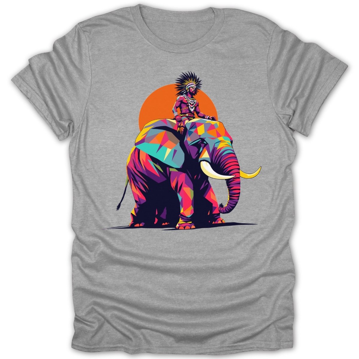 Colorful Elephant And Warrior Tee - Zion Threadz