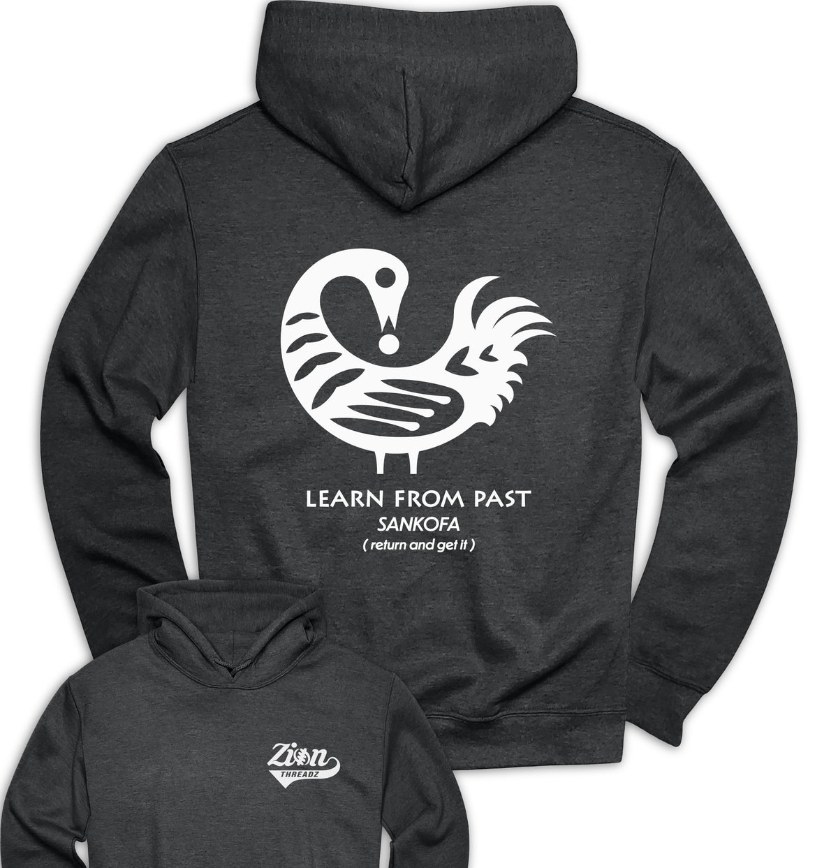 Learn From Past Sankofa Print Hooded Sweatshirt