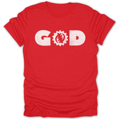 GOD with Gye Nyame Symbol Distressed Tee - Zion Threadz