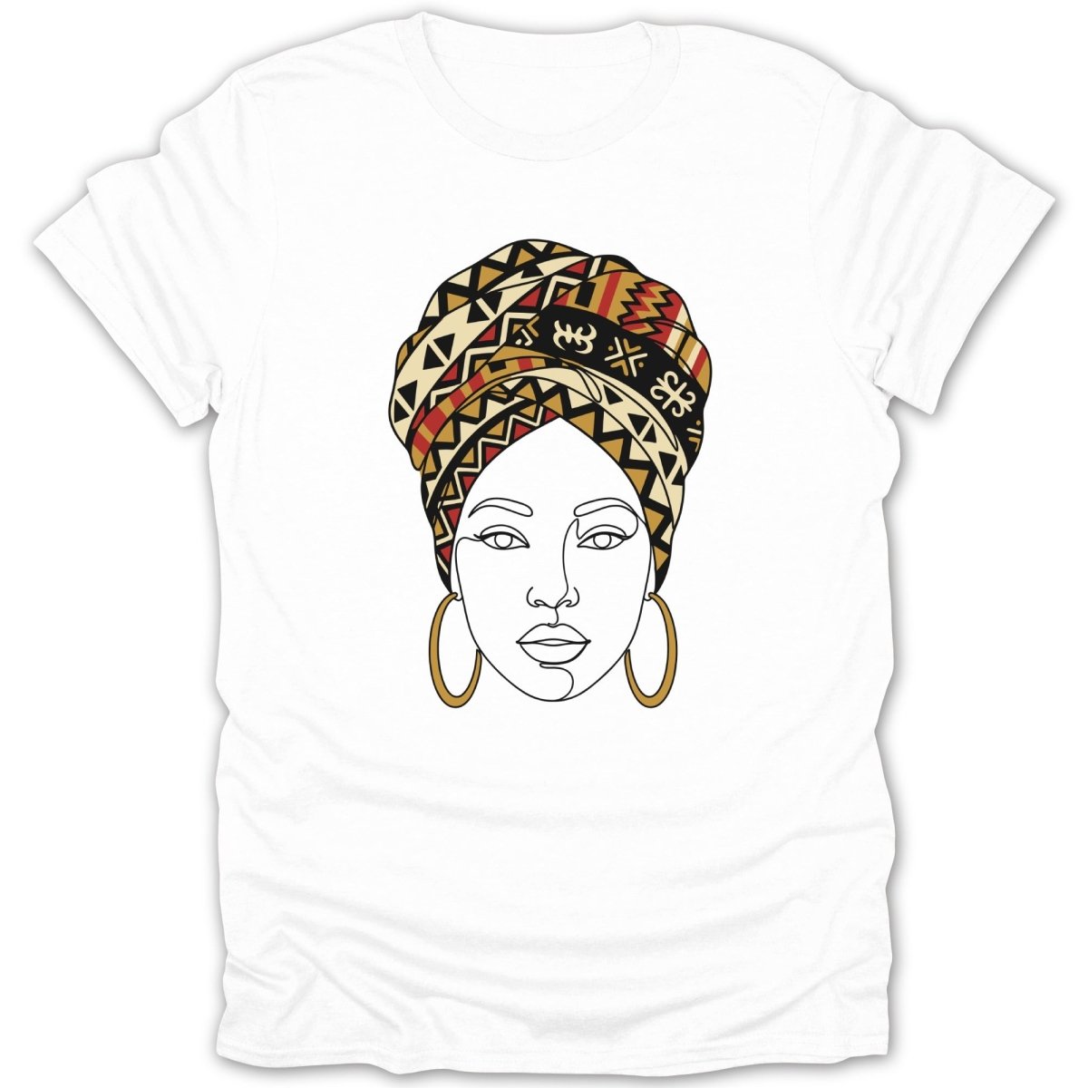 African Queen Adinkra Head Wrap Tee - Zion Threadz