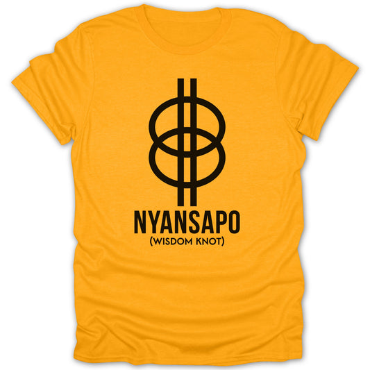 Nyansapo Wisdom Knot Symbol Yellow T-shirt