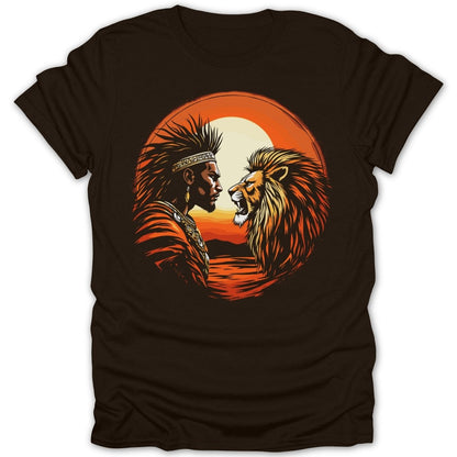 Warrior Lion Stare Sunset Tee - Zion Threadz
