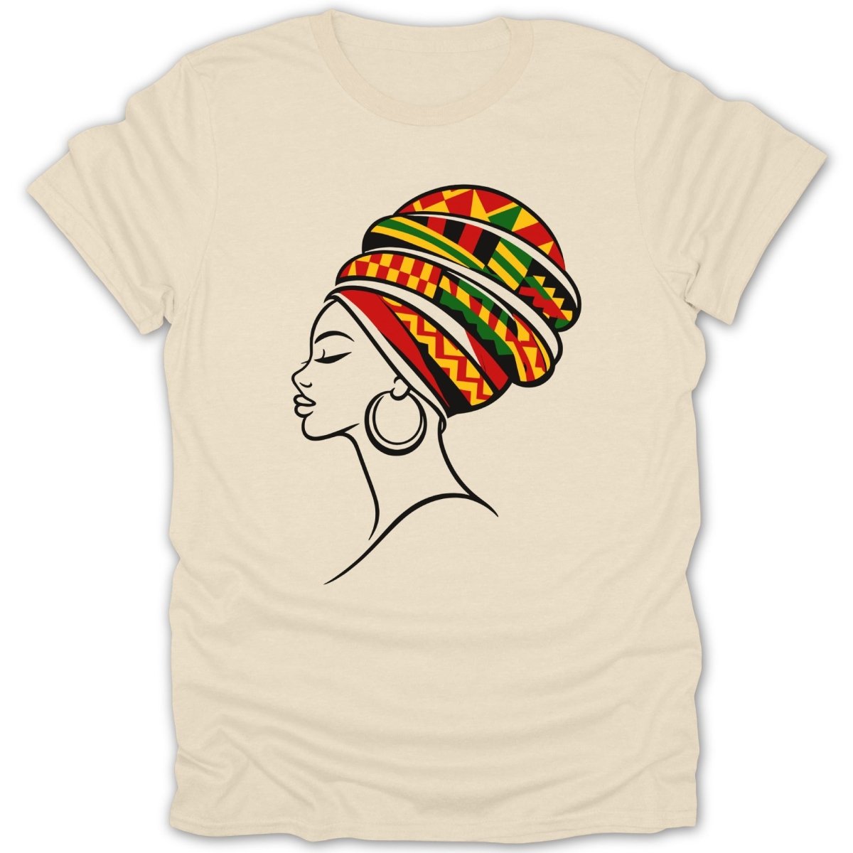 African Queen Vibrant Head Wrap Tee - Zion Threadz