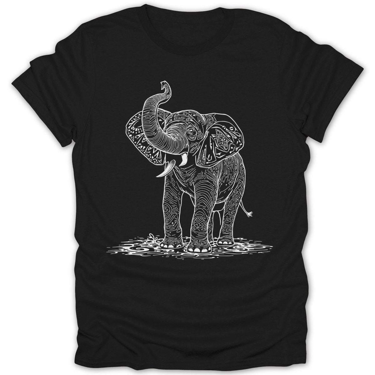 Ornate Elephant Line Art Tee - Zion Threadz