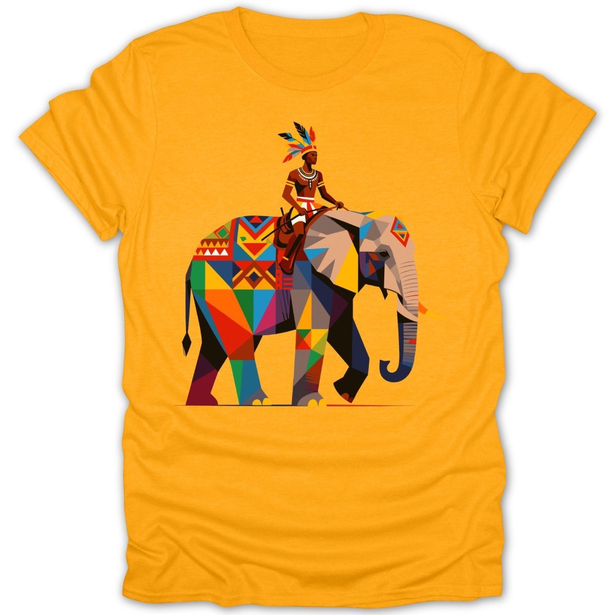 Colorful Tribal Elephant With Rider Tee - Zion Threadz
