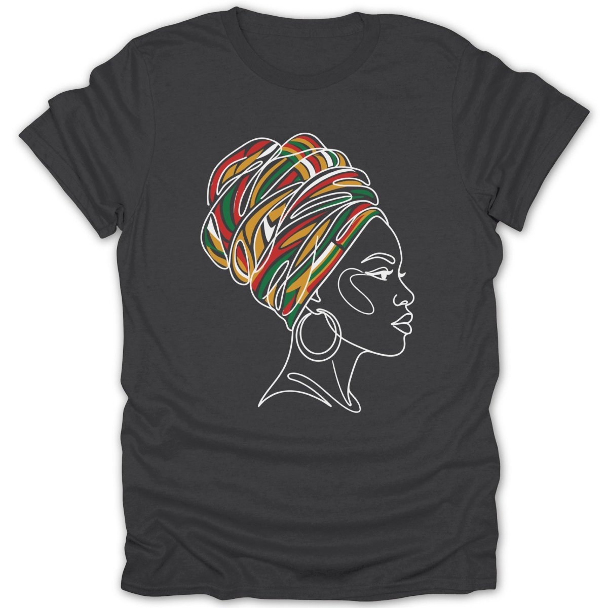 African Queen Abstract Head Wrap Tee - Zion Threadz