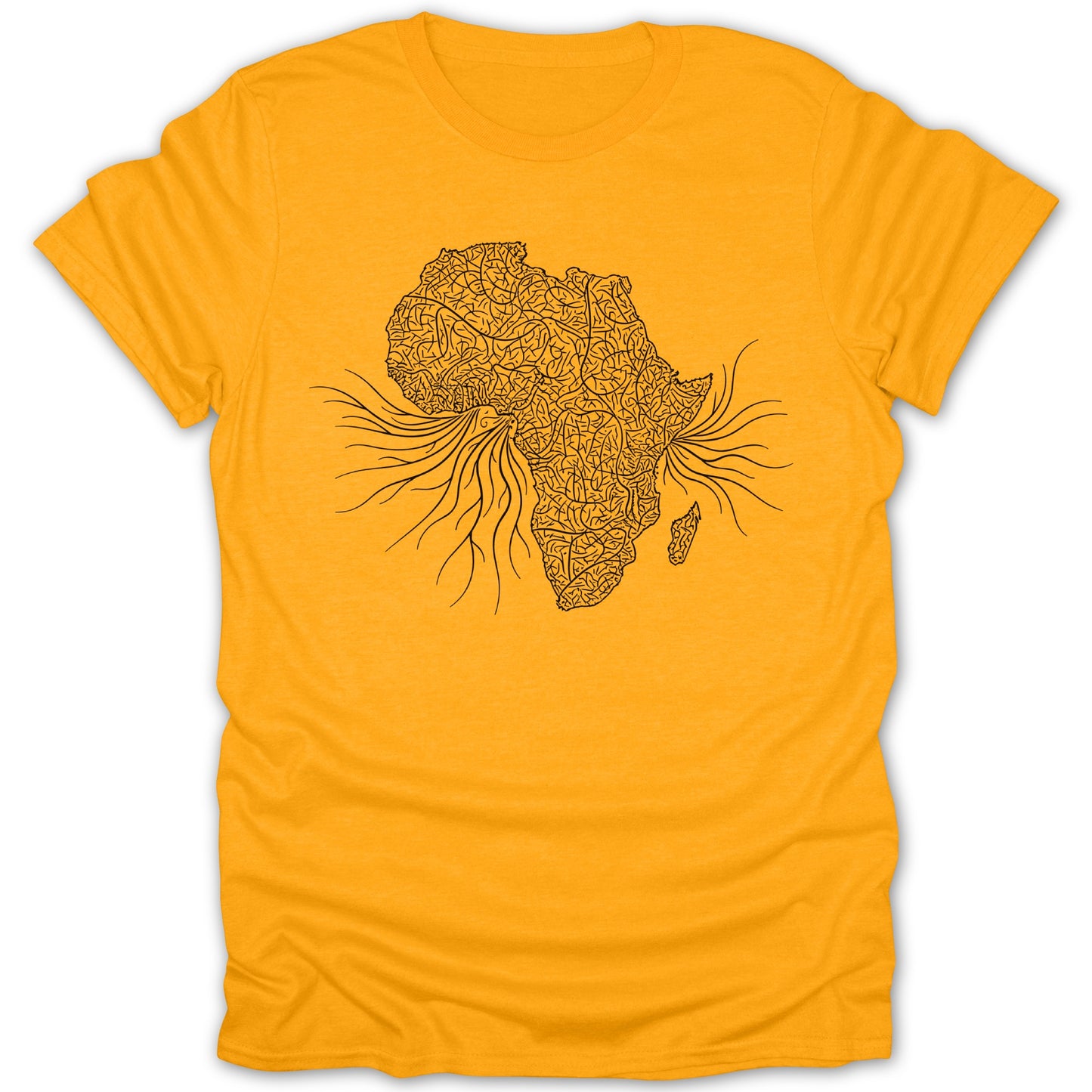 Vibrant African Continent Design Yellow T-shirt