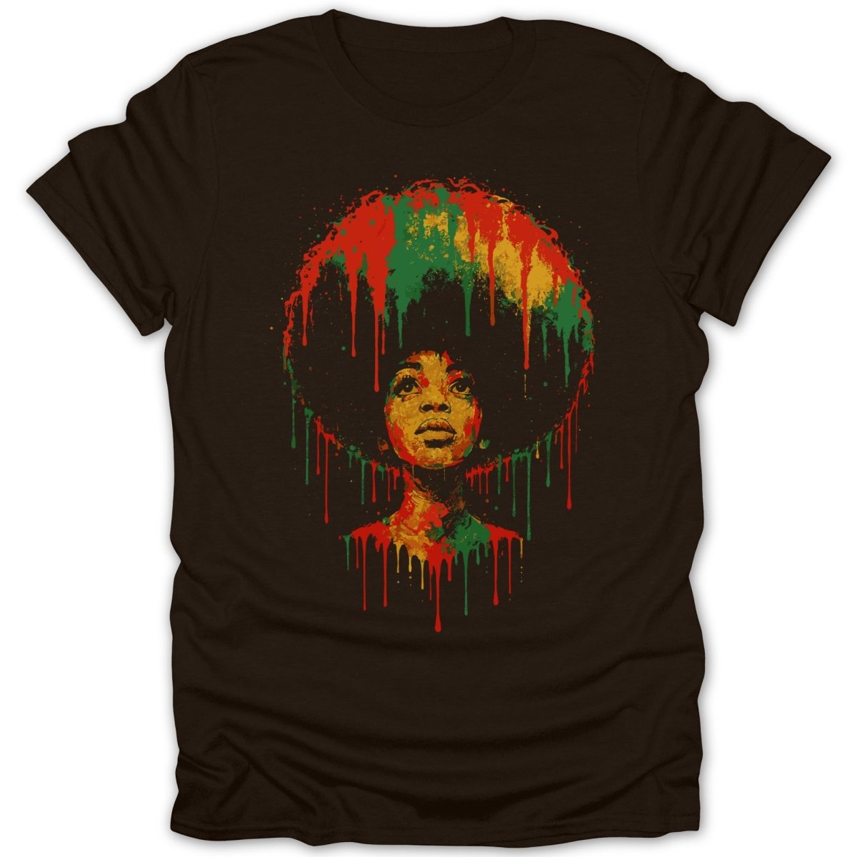 Afro Girl Paint Drip Tee - Zion Threadz