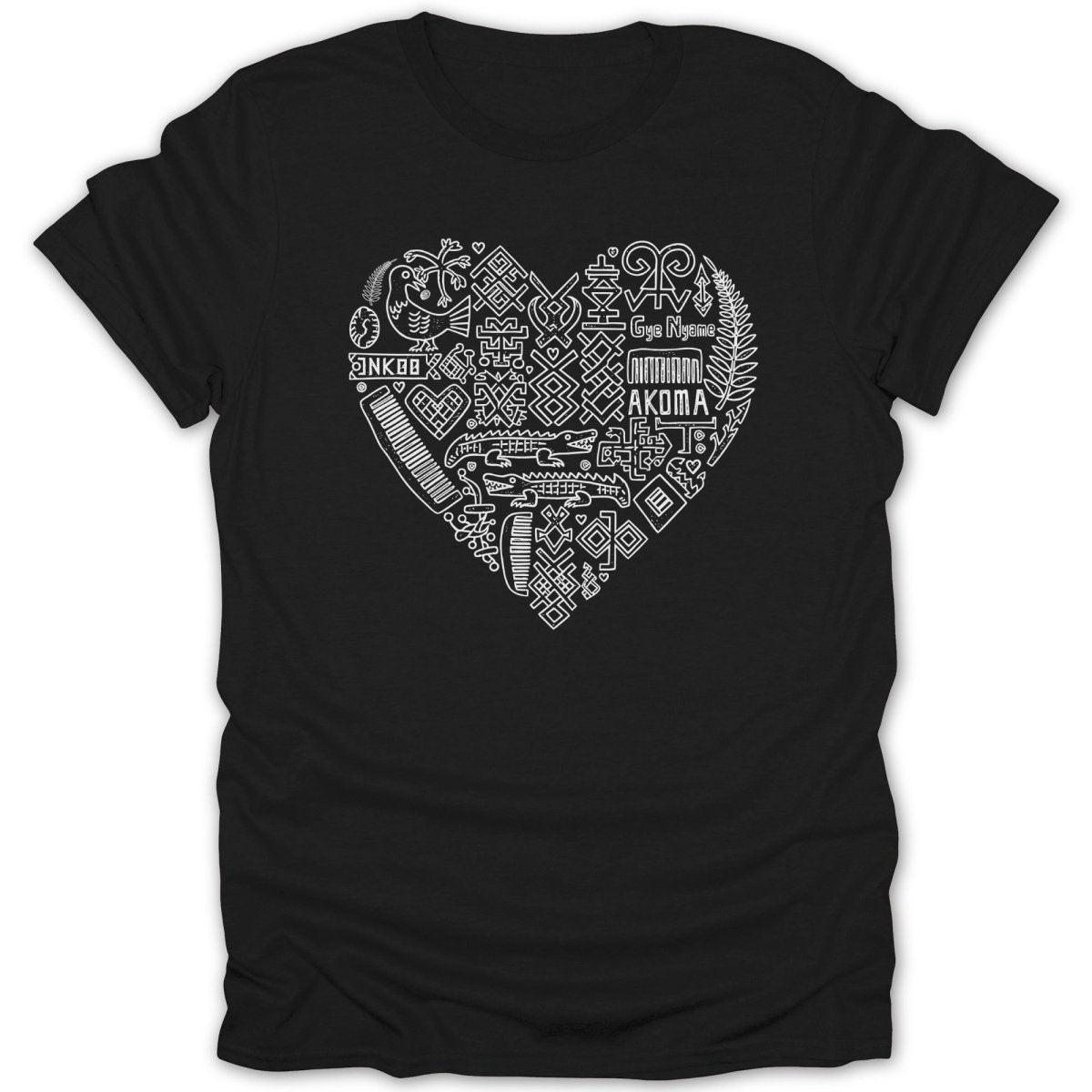 Adinkra Symbols Heart Tee - Zion Threadz