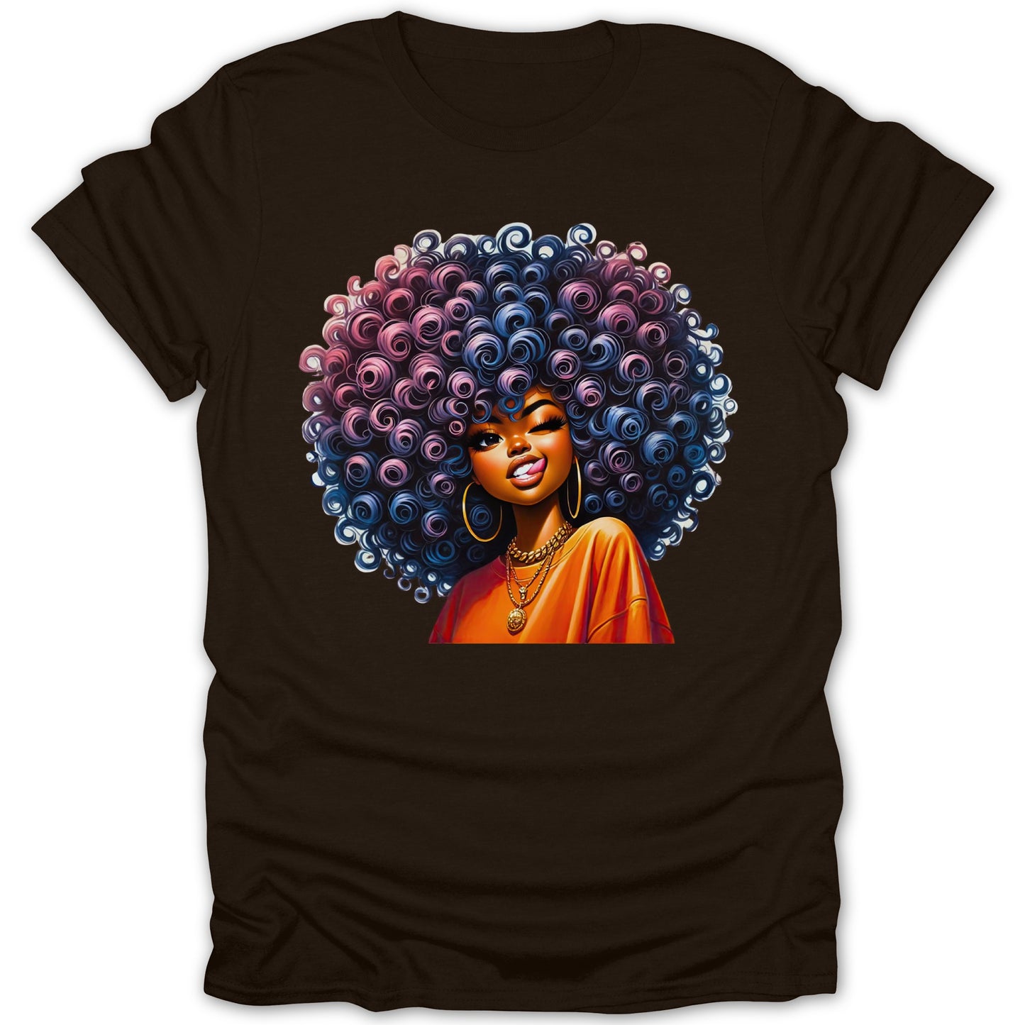 Colorful Afro Hairstyle Graphic Print T-shirt product