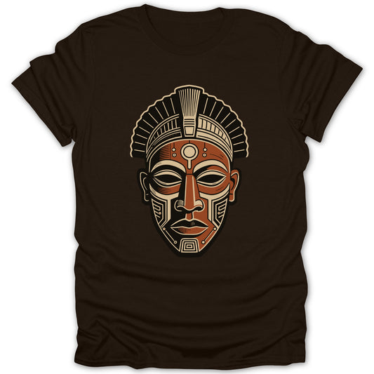 African Tribal Mask Print T-shirt for Stylish Look