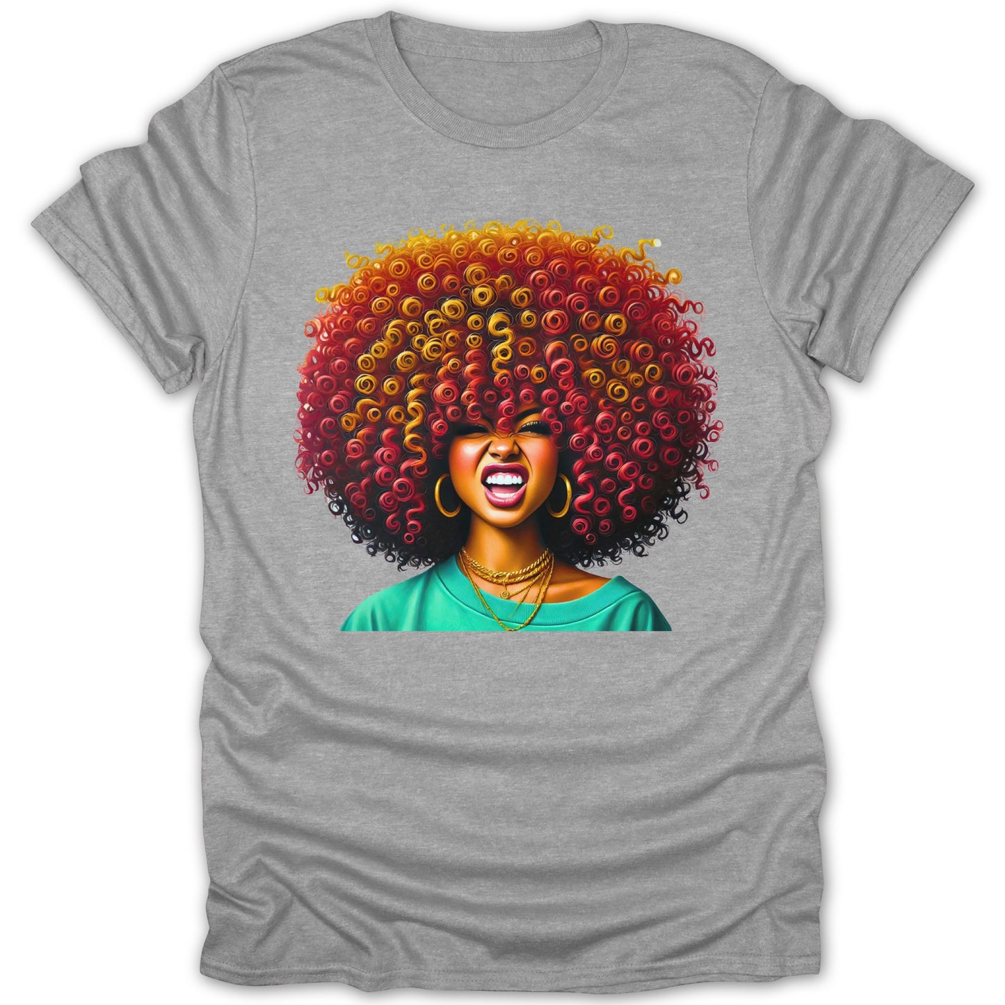Colorful Curly Hair Graphic T-shirt product type