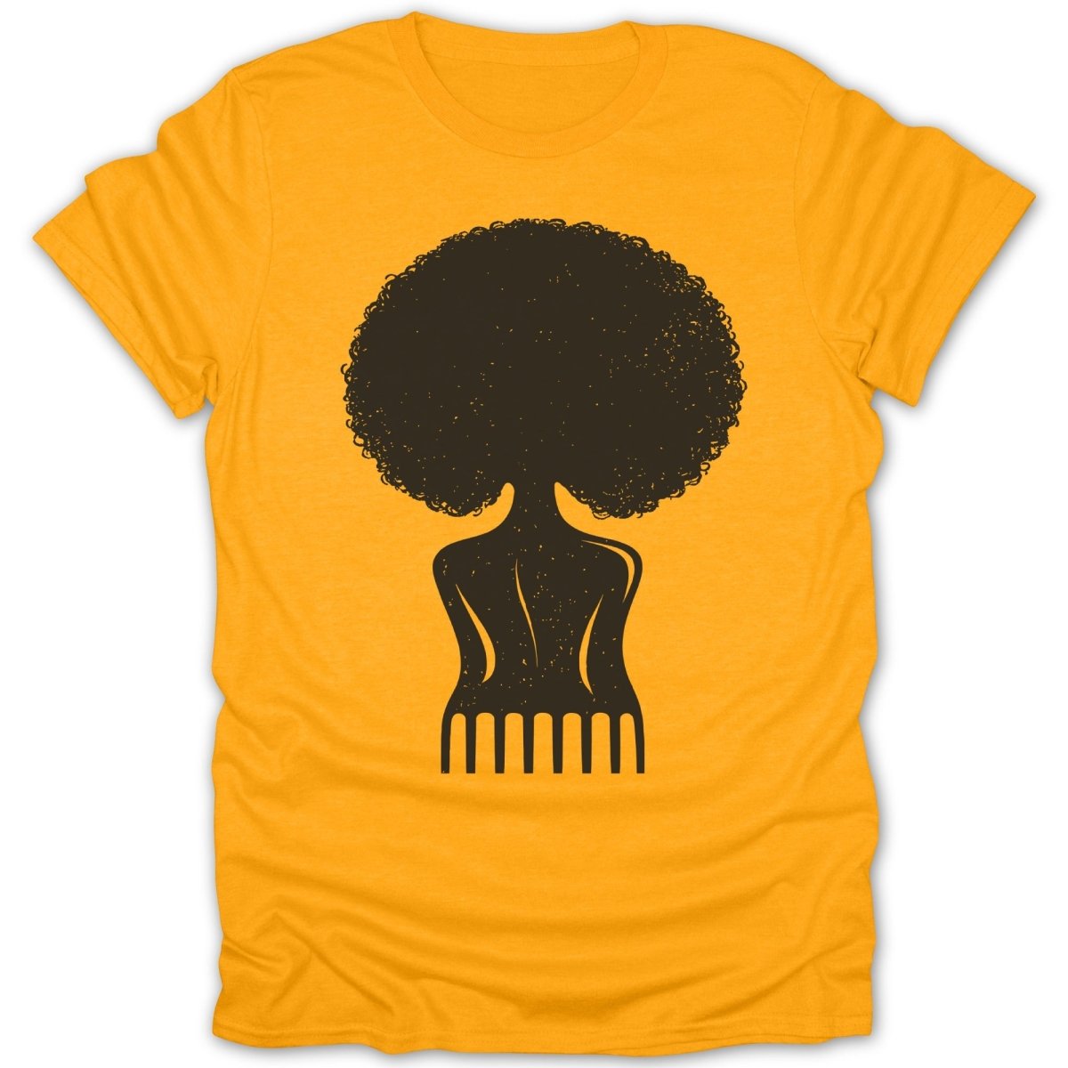 Afro Pick Girl Silhouette Tee - Zion Threadz