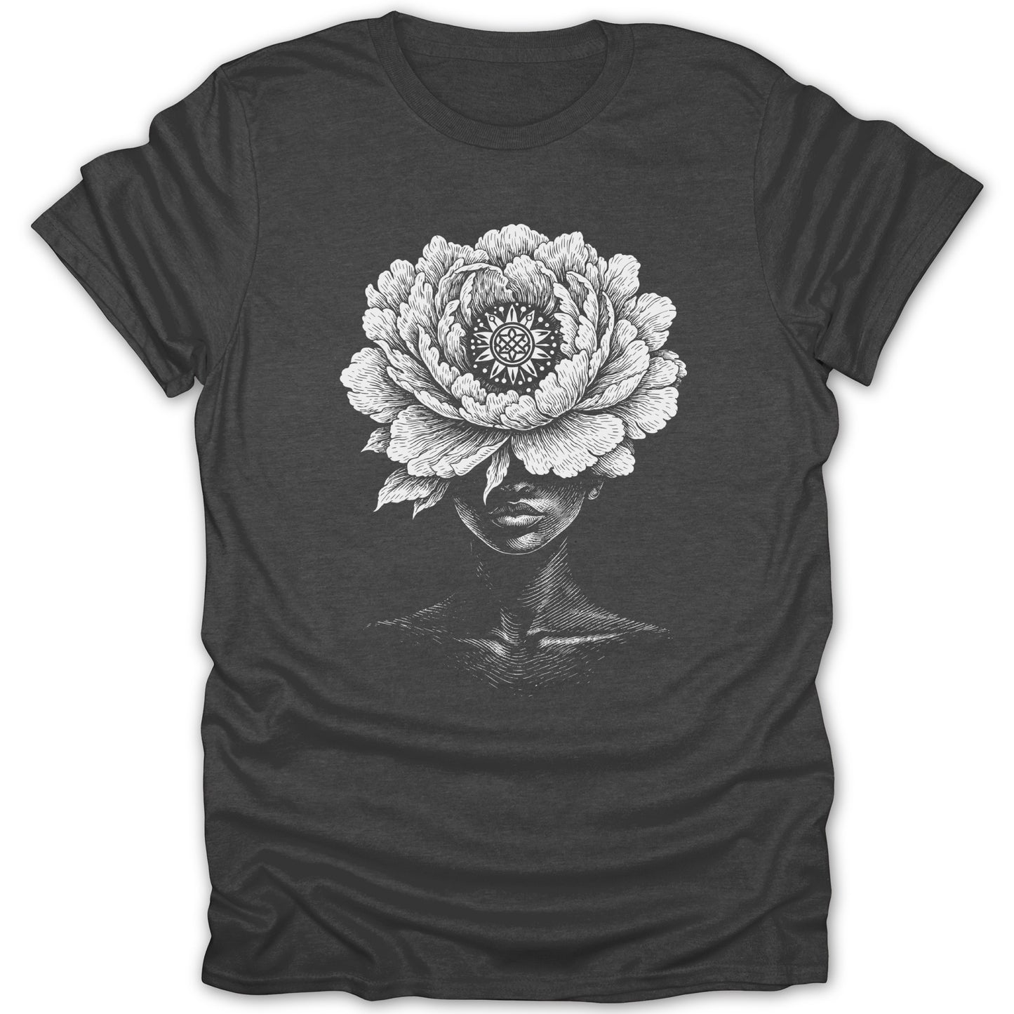Beautiful Peony Head Woman Line Art Design product type