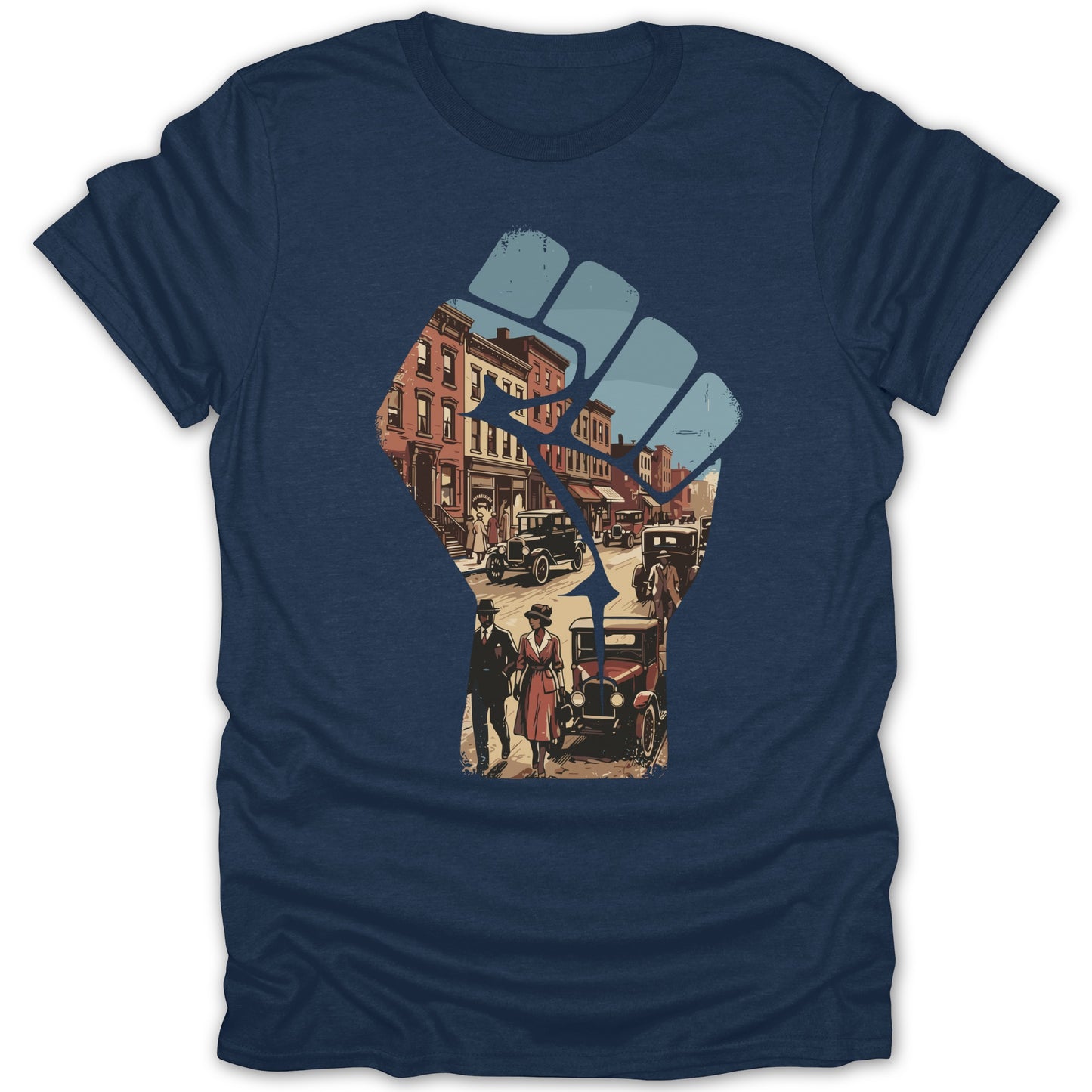 Historical Urban Scene in Fist Graphic T-Shirt